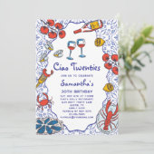 Invitation Ciao 20s Italian Seafood Wine Dinner 30th Birthday (Debout devant)