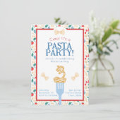 Invitation Ciao 3ème anniversaire Pasta Party Italien Bow (Debout devant)