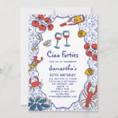 Invitation Ciao 40s Italian Seafood Wine Dinner 50th Birthday (Devant)