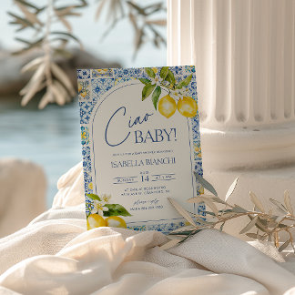 Invitation Ciao Baby Amalfi Coast Baby shower citron
