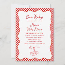 Ciao Baby ! Baby shower italien Red À damiers Past