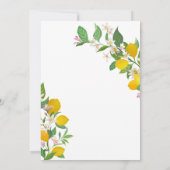 Invitation "Ciao Baby" Beaux citrons et fleurs italiens (Dos)