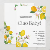 Invitation "Ciao Baby" Beaux citrons et fleurs italiens (Devant / Derrière)