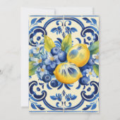 Invitation Ciao Baby Blue Bow Carrelage Citron Baby shower (Dos)