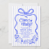 Invitation Ciao Baby Blue Citron italien Baby shower (Devant)