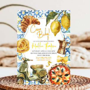 Invitation Ciao Baby Citrus Lemon Baby shower à thème italien