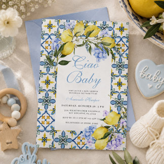 Invitation Ciao Baby Côte Amalfitaine Citron Italie Baby Show