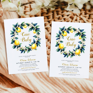 Invitation Ciao Baby Couronne de citron Amalfi Citrus Baby Sh