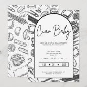 Invitation "Ciao Baby" Cuisine un bébé Pâtes italiennes (Devant / Derrière)