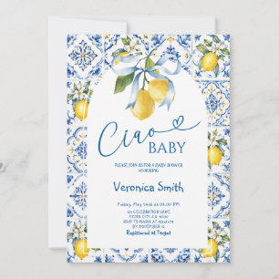 Invitation Ciao Baby Fête de Naissance Italienne au Citron