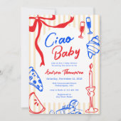 Invitation Ciao Baby Italien Bambino Baby shower à main tiré (Devant)