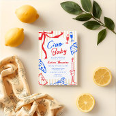 Invitation Ciao Baby Italien Bambino Baby shower à main tiré