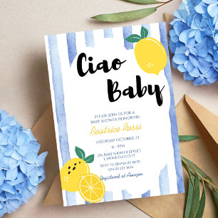 Invitation Ciao Baby Italien Whimsical Lemon Baby shower