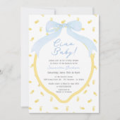 Invitation Ciao Baby Lemon & Blue Bow Boy Baby shower (Devant)