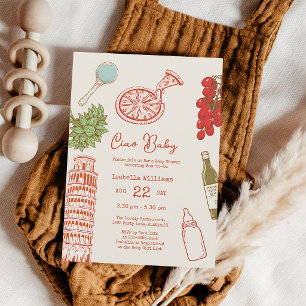 Invitation Ciao Baby Pizza Fête Italienne de Naissance