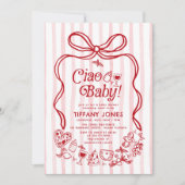 Invitation Ciao Baby Rouge Whimsical Citron italien Baby show (Devant)