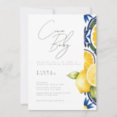 Invitation Ciao Baby shower Douche à thème citron (Devant)