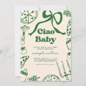 Invitation Ciao Baby Whimsical Italian Pizza Baby Shower (Devant)