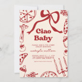 Invitation Ciao Baby Whimsical Italian Pizza Baby Shower (Devant)