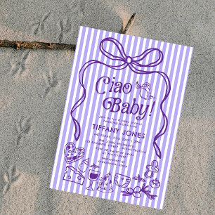 Invitation Ciao Baby Whimsical Italien Lemons Baby shower