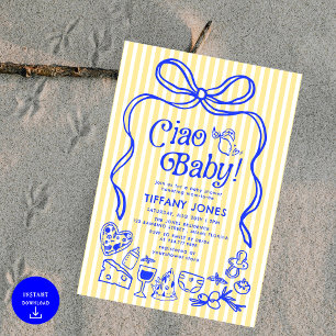 Invitation Ciao Baby Whimsical Italien Lemons Baby shower