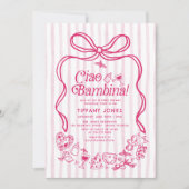 Invitation Ciao Bambina Baby shower italien de citrons rose (Devant)