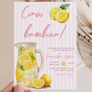 Invitation Ciao Bambina Fête de Naissance au Citron