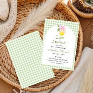 Invitation Ciao bambina Fête de naissance Citron Italien Bébé