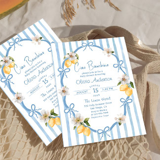 Invitation Ciao Bambino Baby shower de citron italien tiré à 