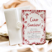 Invitation Ciao Bambino Baby shower de pizza italienne Whimsi