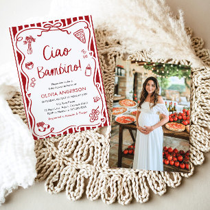 Invitation Ciao Bambino Baby shower de pizza italienne Whimsi