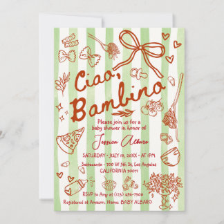 Invitation Ciao Bambino Baby Shower Vert