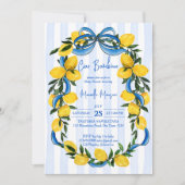 Invitation Ciao bambino citron bleu arc baby shower italien (Devant)