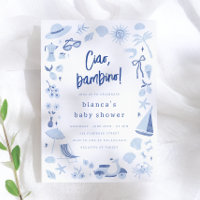 Ciao Bambino Garçon Bébé Italien Shower Bleu