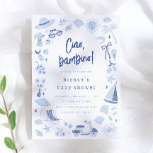 Ciao Bambino Garçon Bébé Italien Shower Bleu