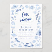 Invitation Ciao Bambino Italian Blue Boy Baby Shower (Devant)