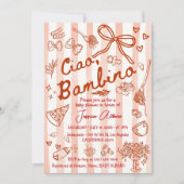 Invitation Ciao Bambino Red Baby Shower (Devant)