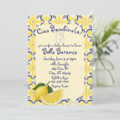 Invitation Ciao Bambio(a), Italian, Lemon, Baby Shower (Debout devant)