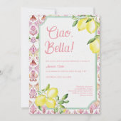 Invitation Ciao Bella Fête de Mariage Italienne au Citron (Devant)