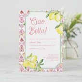 Invitation Ciao Bella Fête de Mariage Italienne au Citron (Debout devant)