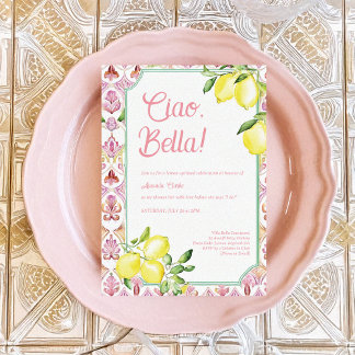 Invitation Ciao Bella Fête de Mariage Italienne au Citron