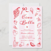 Invitation Ciao Bella Fête des mariées de citron à main itali (Devant)