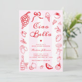 Invitation Ciao Bella Fête des mariées de citron à main itali (Debout devant)