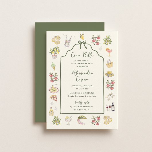 Invitation CIAO BELLA Italian Summer Bridal Shower