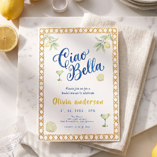 Invitation Ciao Bella lemon Citrus Italian Bridal Shower