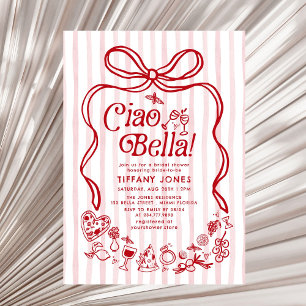 Invitation Ciao Bella Rouge Citrons italiens Fête des mariées