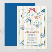 Invitation Ciao Miss Fête des mariées Summer Italie Thème (Devant / Derrière)