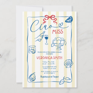 Invitation Ciao Miss Fête des mariées Summer Italie Thème