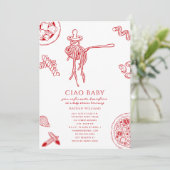 Invitation Ciao Pasta & Pacifiers Fête de Naissance Italienne (Debout devant)