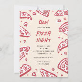Invitation Ciao Red Main Dessinée Soirée Pizza (Devant)